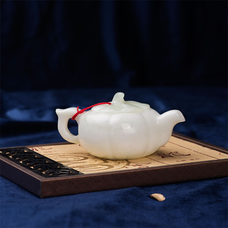 玉石茶壺-文玩茶壺-南瓜茶壺